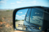 Black Text 2x Objects in mirror are cuter than they appear sticker vinyl decals car truck suv(2 sizes & many designs available)+FREE GIFT