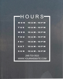 Business Hours Decal, Store Hours Vinyl Decal